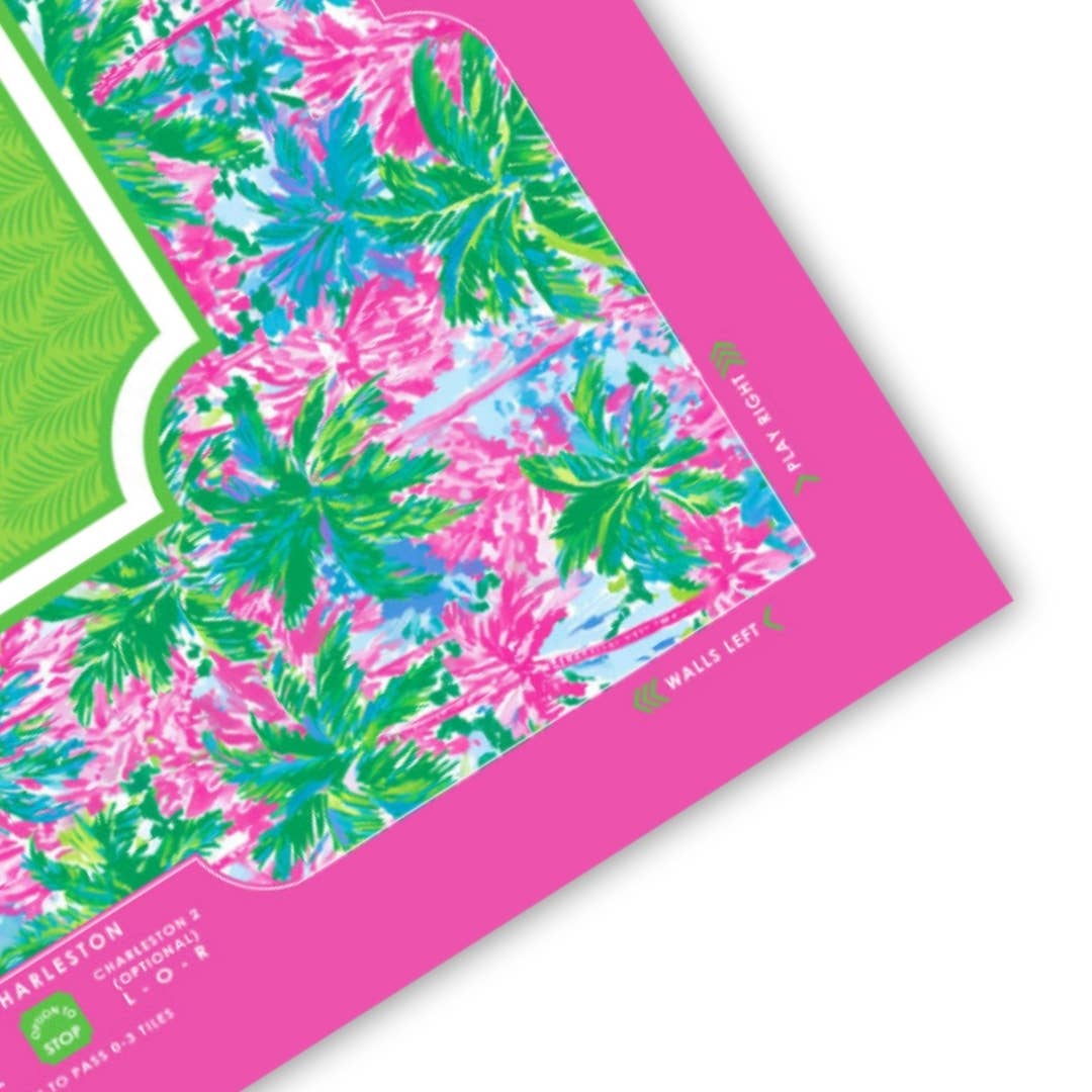 Palm Beach Collection Mahjong Mat | Pink, Blue Non-Neoprene