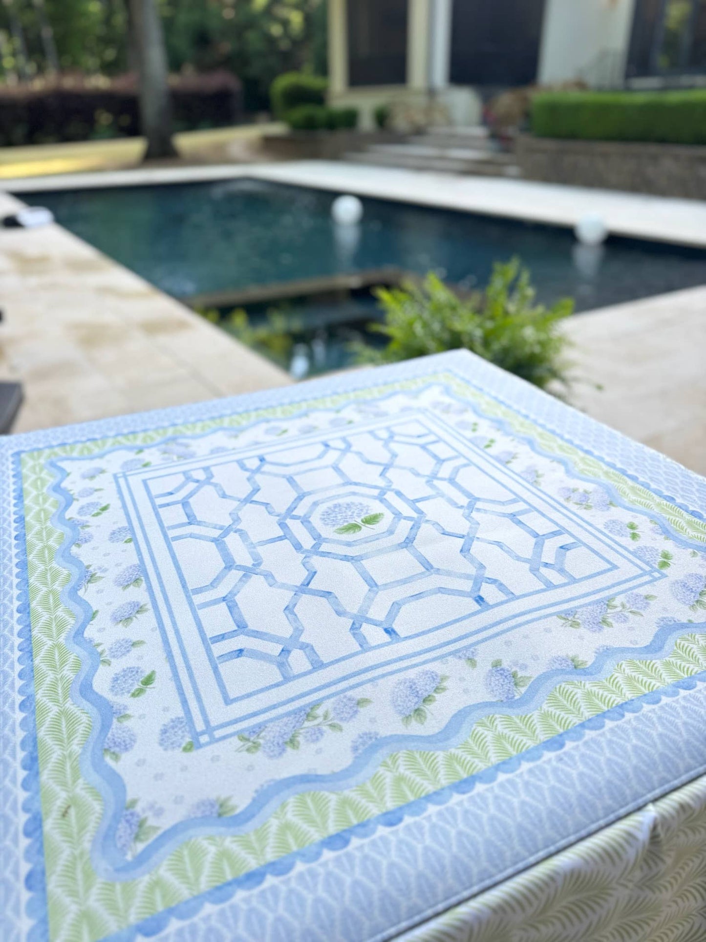 Hamptons Hydrangea Mahjong Mat