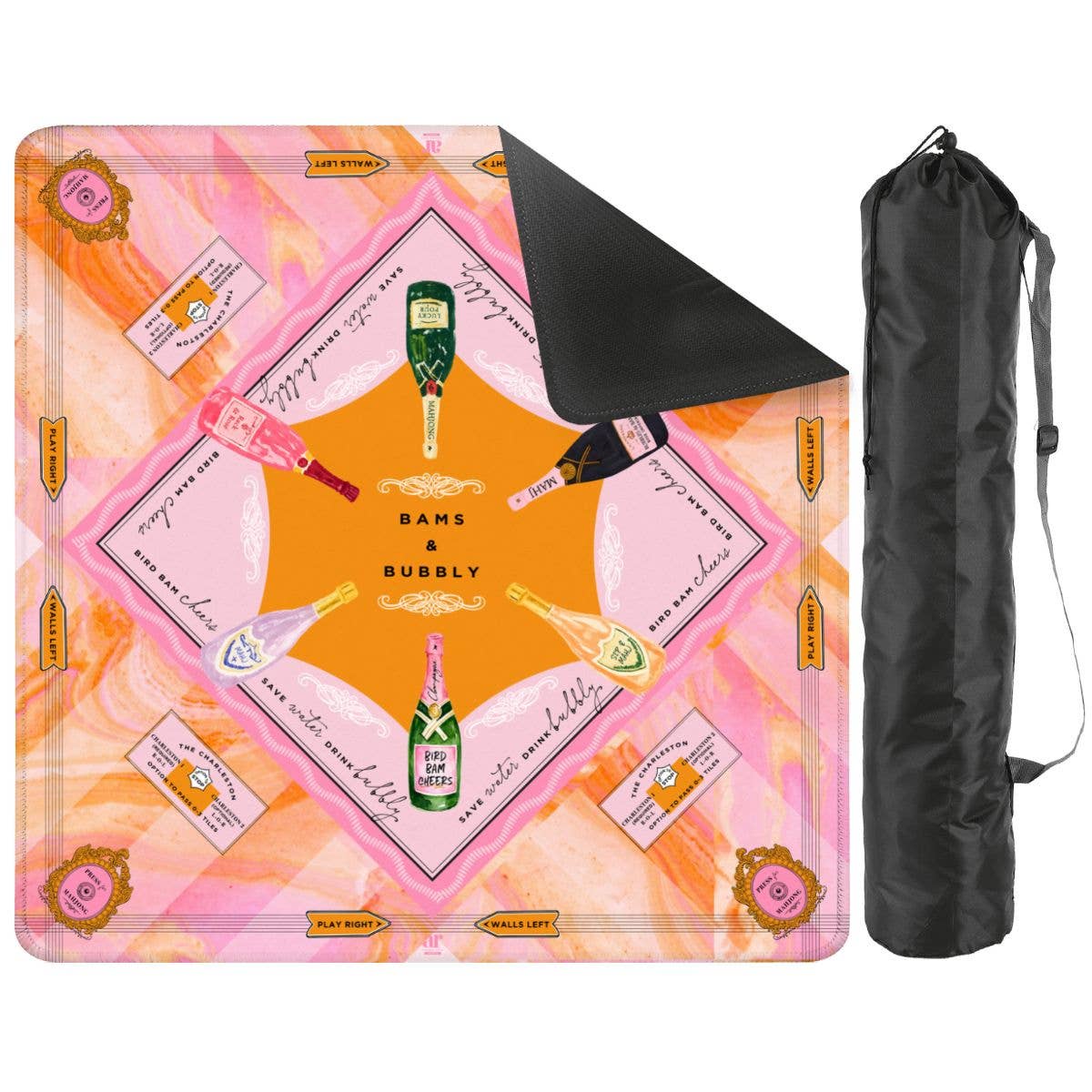 Bams & Bubbly Mahjong Mat | The Champagne & Mahj Collection