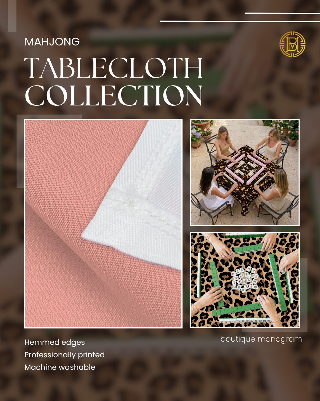 Mahjong Tablecloth, Boutique Monogram