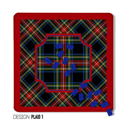 Mahjong Mat 31", Neoprene, Moody, Masculine, Winter Plaid