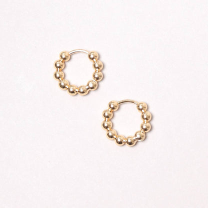 14K Gold-Dipped Ball Hoop Earring