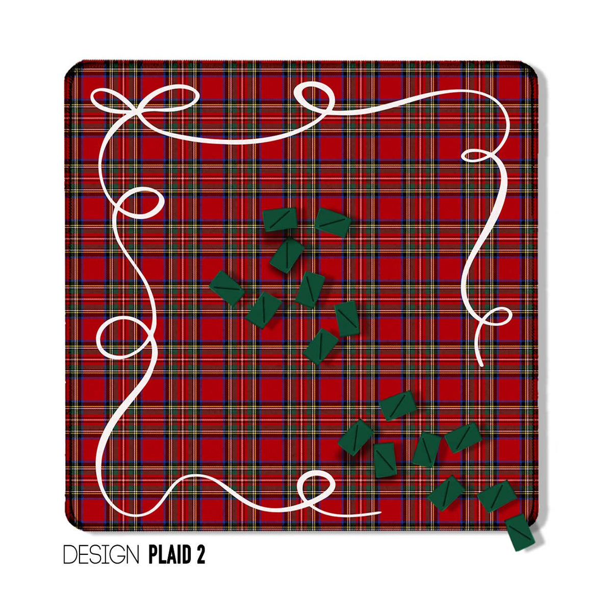 Mahjong Mat 31", Neoprene, Moody, Masculine, Winter Plaid