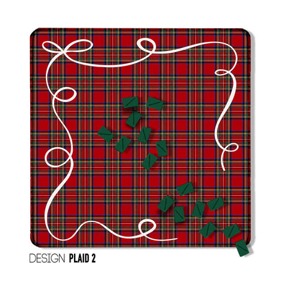 Mahjong Mat 31", Neoprene, Moody, Masculine, Winter Plaid