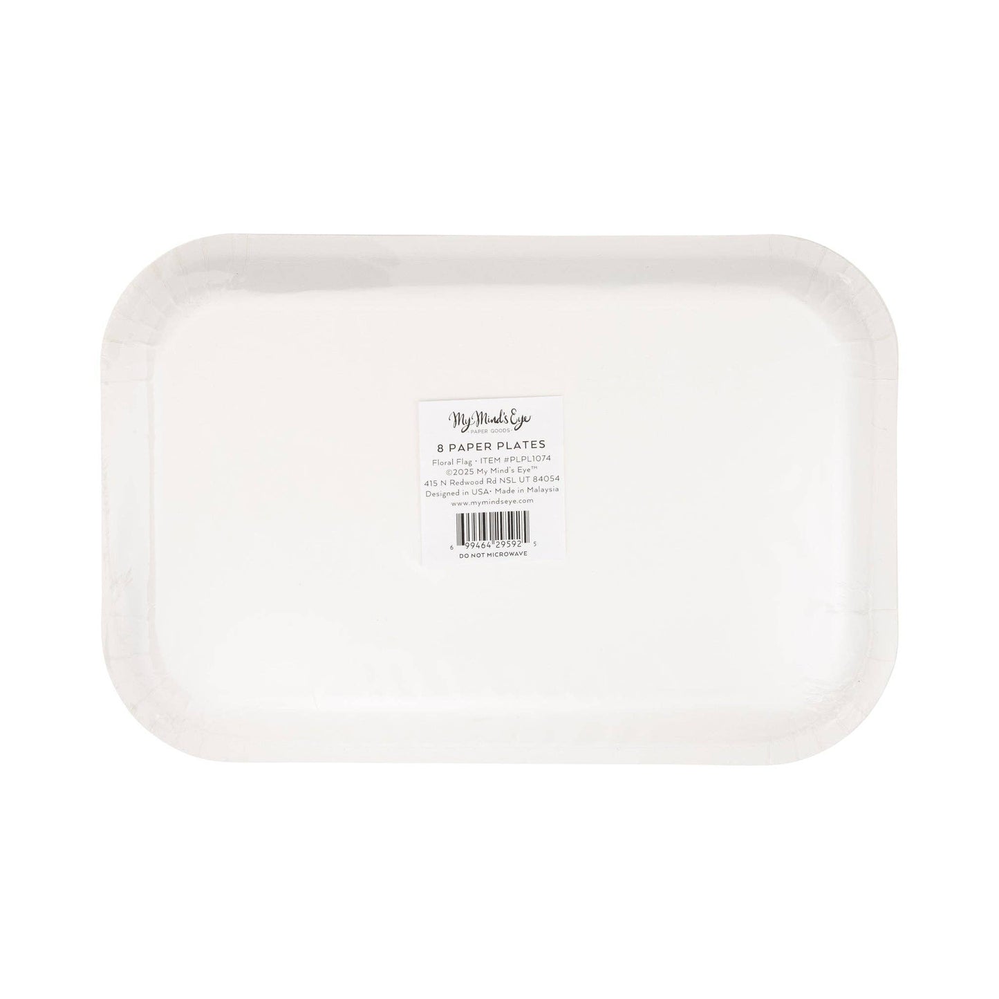 PLPL1074 - Floral Flag Plate (8 ct)