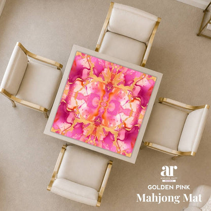 Golden Pink Mahjong Mat |  Grand Marble [Non-Neoprene]