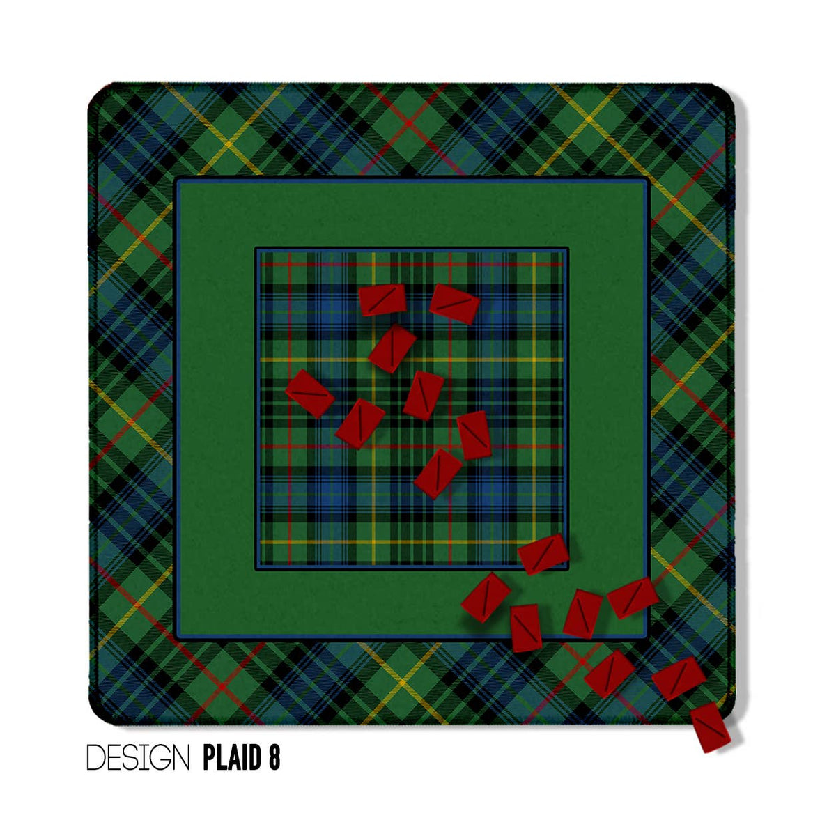 Mahjong Mat 31", Neoprene, Moody, Masculine, Winter Plaid