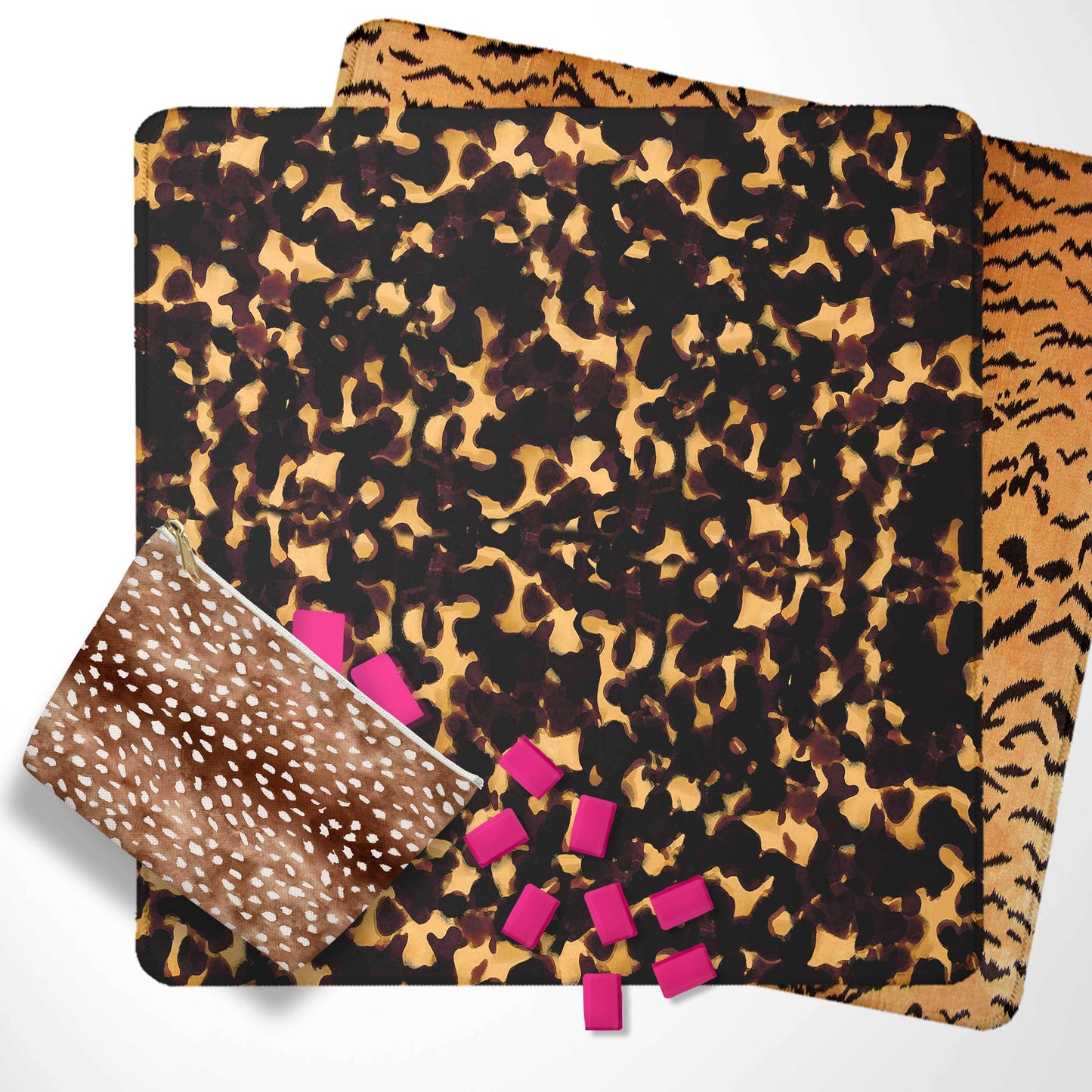 Mahjong Mat, Tortoise,Leopard,Tiger,Zebra, Boutique Monogram