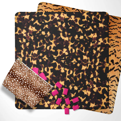 Mahjong Mat, Tortoise,Leopard,Tiger,Zebra, Boutique Monogram