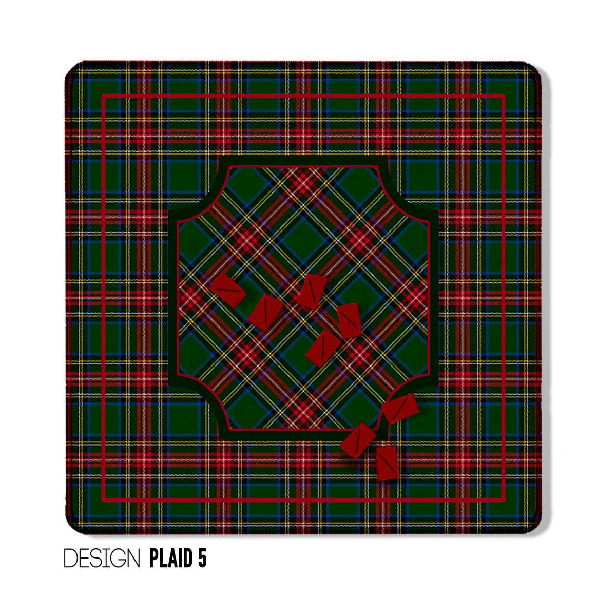 Mahjong Mat 31", Neoprene, Moody, Masculine, Winter Plaid