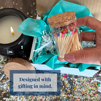 2" Matches + Small Bottle - Color of Your Choice + Strikers