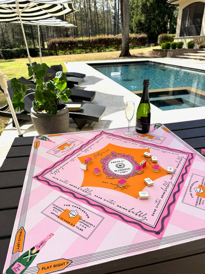 'Press for Mahjong' Mat | The Champagne & Mahj Collection