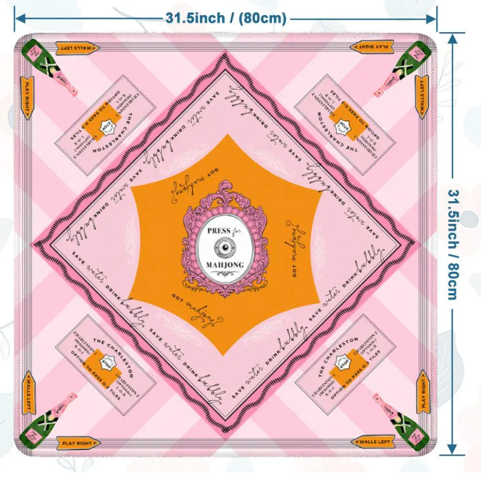 'Press for Mahjong' Mat | The Champagne & Mahj Collection