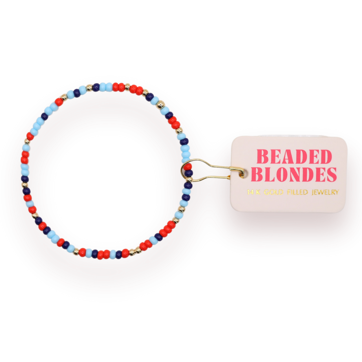 Bright Red and Blues Sprinkle Bracelet