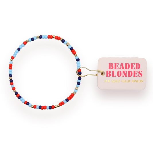 Bright Red and Blues Sprinkle Bracelet