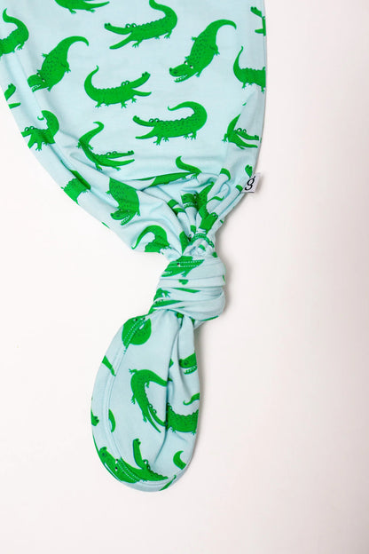 Knotted Gown - Blue Alligators