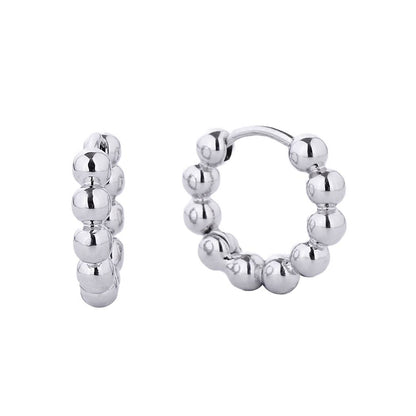 14K Gold-Dipped Ball Hoop Earring