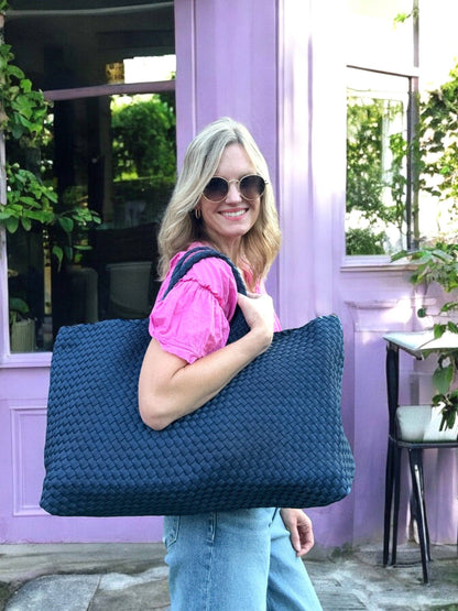 Woven Mahjong Carryall -Peace Love Mahjong