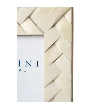 5x7 Bone Woven Photo Frame