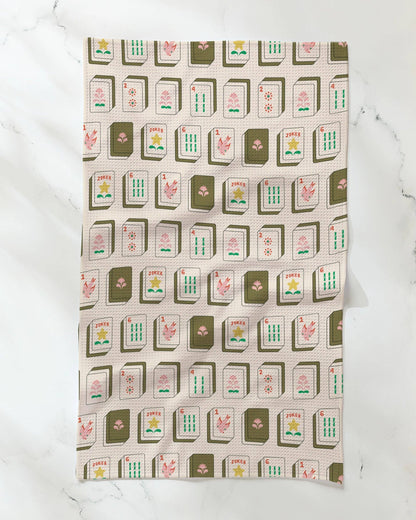 Flower Tiles Tea Towel