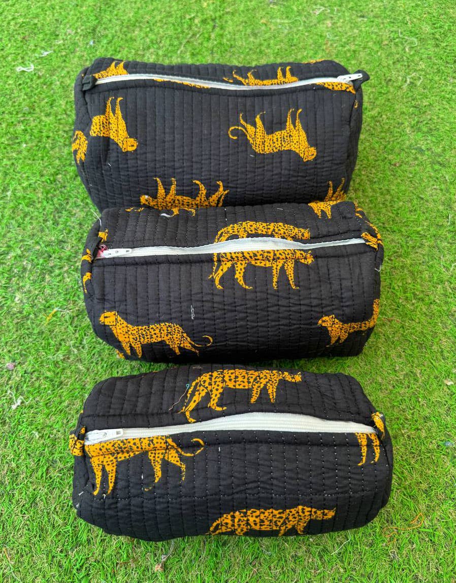 Tiger Printed Cosmetic Bag Quilted Cotton Bags Women's Bag