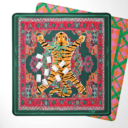 Mahjong Mat, Monkey, Leopard, Tiger, Flamingo