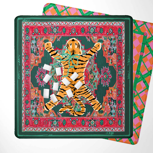Mahjong Mat, Monkey, Leopard, Tiger, Flamingo