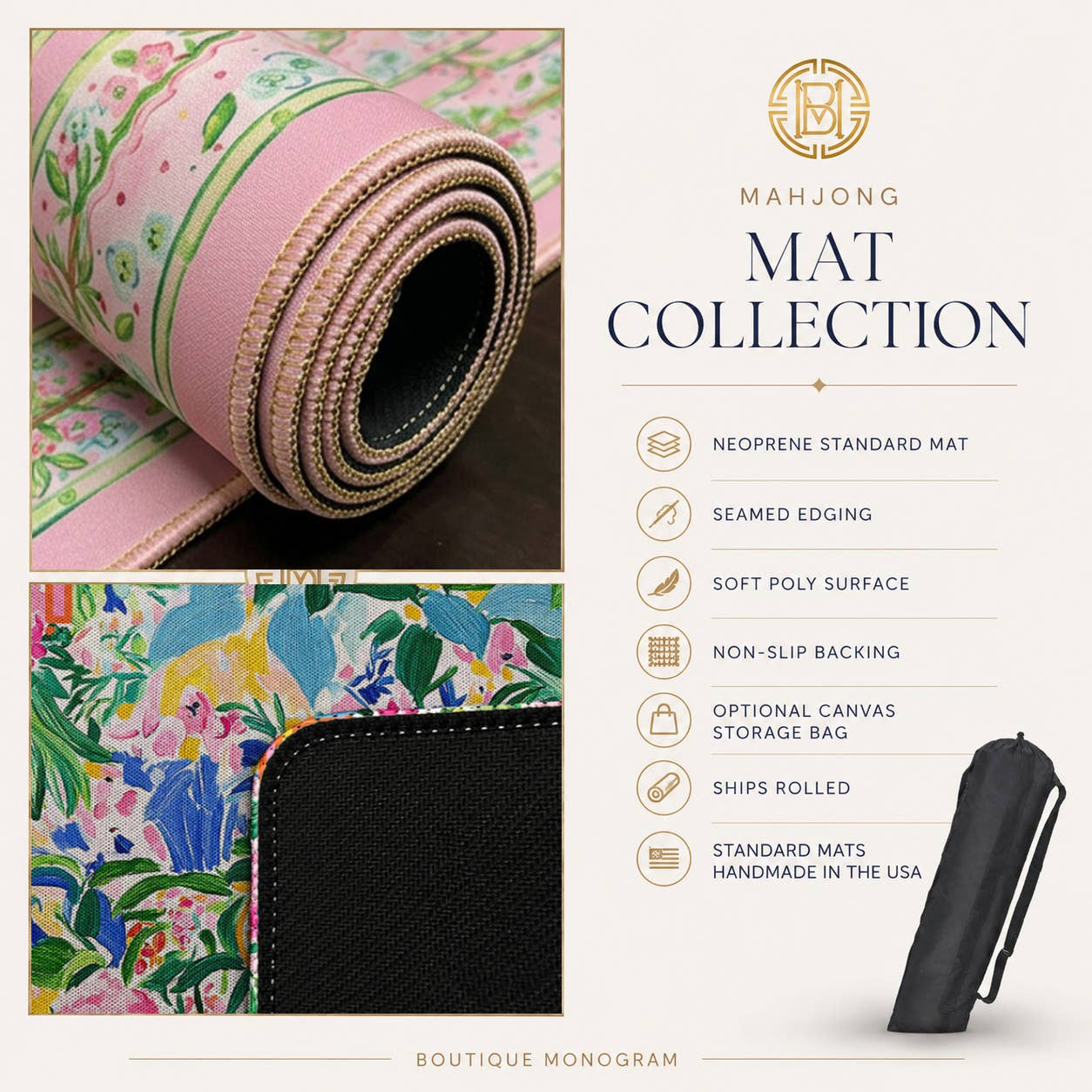Mahjong Game Mat, Boutique Monogram