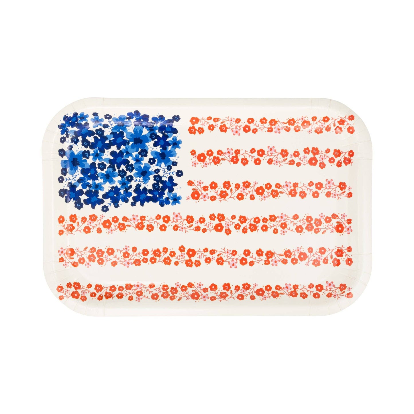 PLPL1074 - Floral Flag Plate (8 ct)