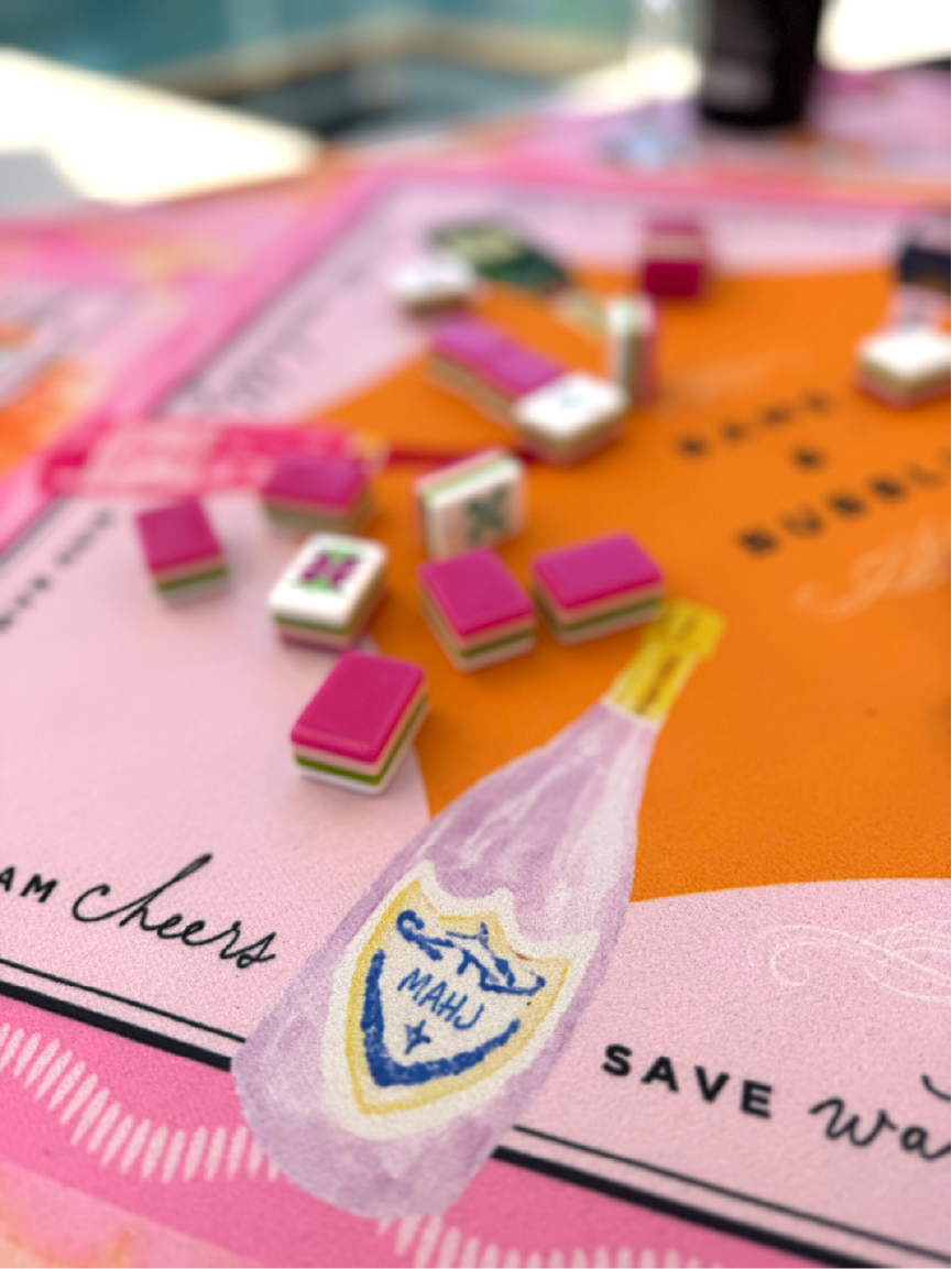 Bams & Bubbly Mahjong Mat | The Champagne & Mahj Collection