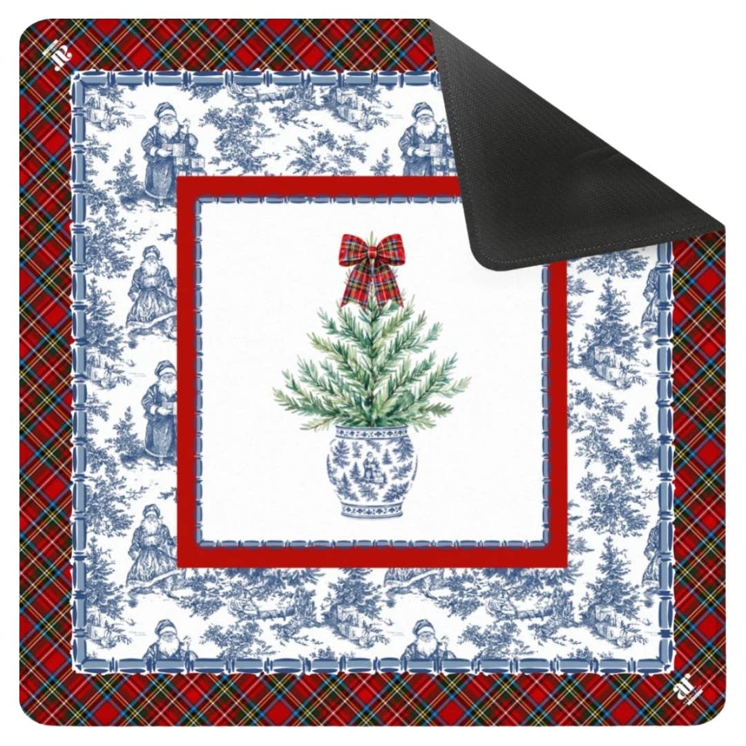 Tartan Toile Noël Mahjong Mat | Christmas [Non-Neoprene]
