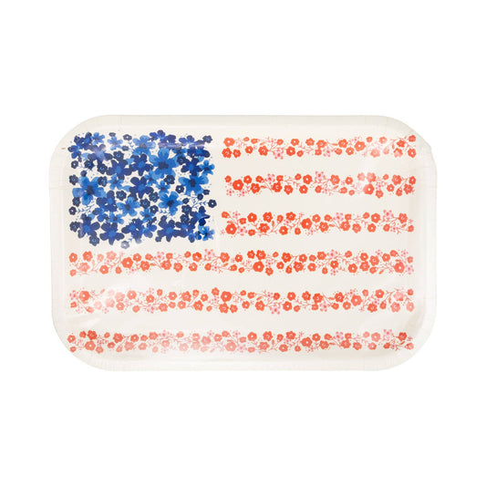 PLPL1074 - Floral Flag Plate (8 ct)