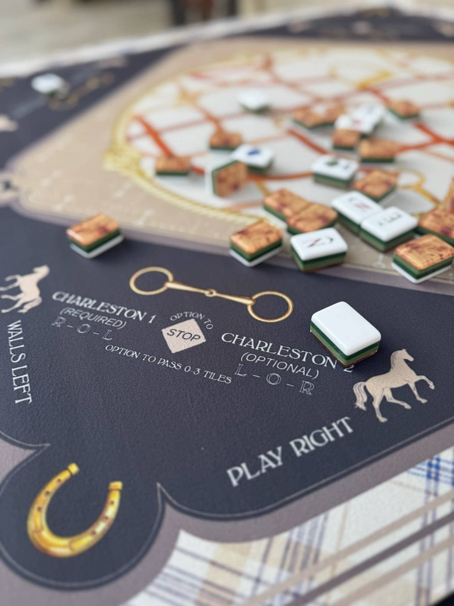 Saddles & Silk Mahjong Mat | The Equestrian Collection