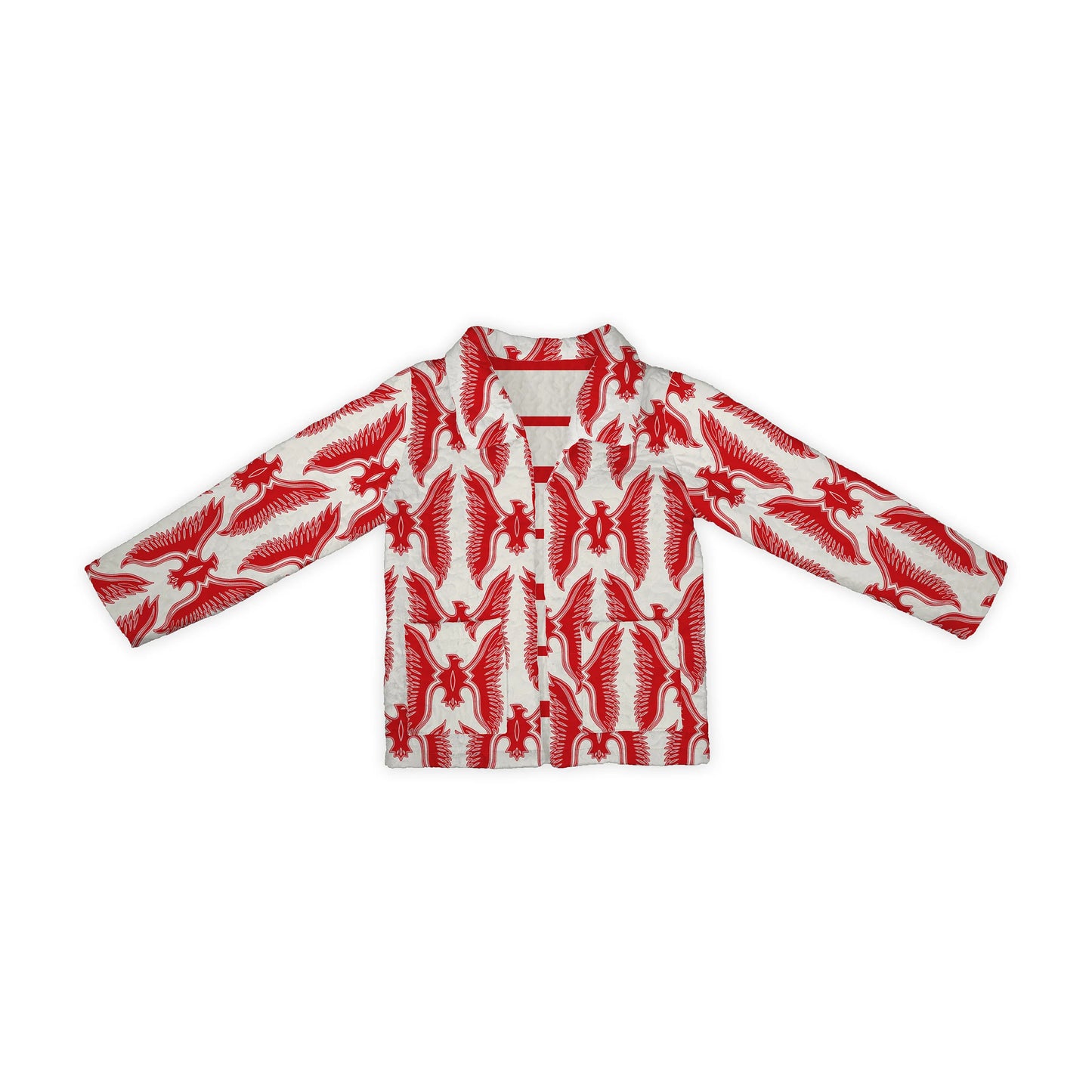 Chase Firebird Red Linen Quilted Jacket