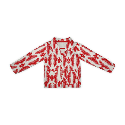 Chase Firebird Red Linen Quilted Jacket