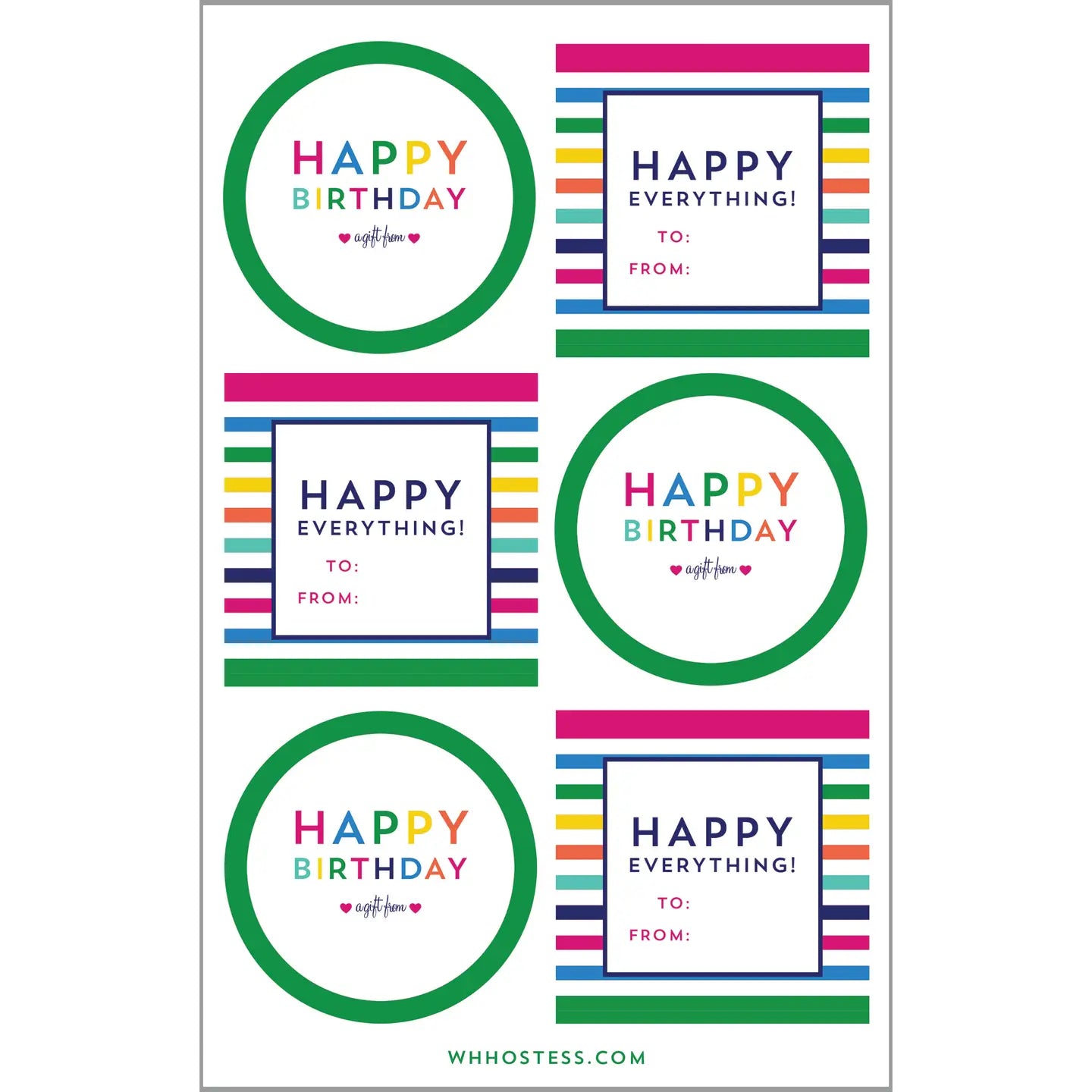Colorful Gift Sticker Sheets