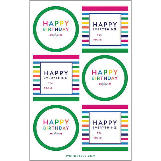 Colorful Gift Sticker Sheets