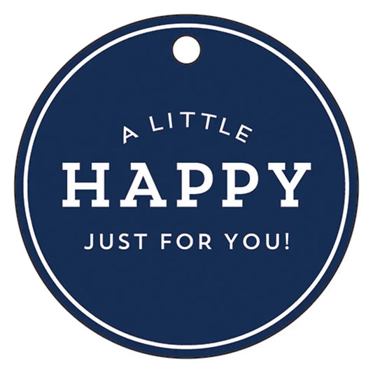 A Little Happy Navy Blue Circle Die Cut Gift Tags