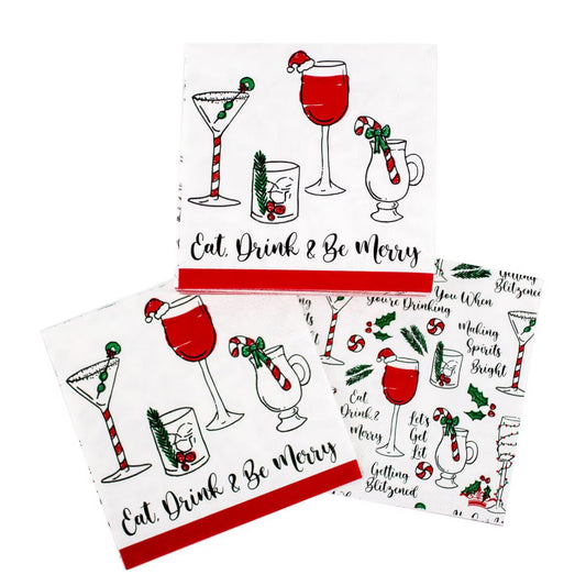 Eat, Drink, & Be Merry Cocktail Napkins - Royal Standard
