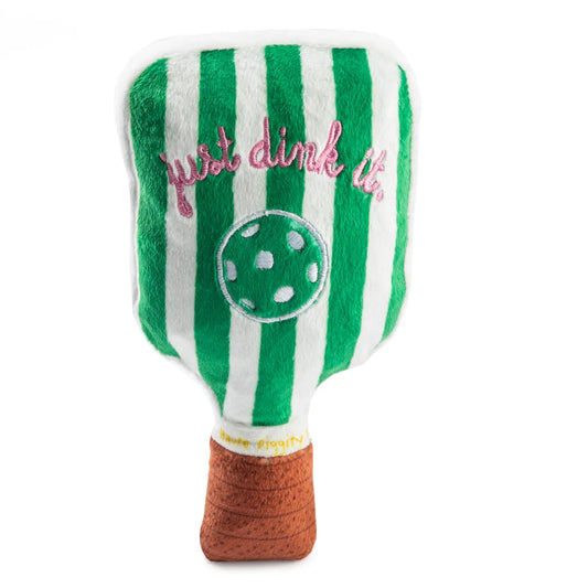 Green Stripe Pickle Ball Paddle Squeaky Toy