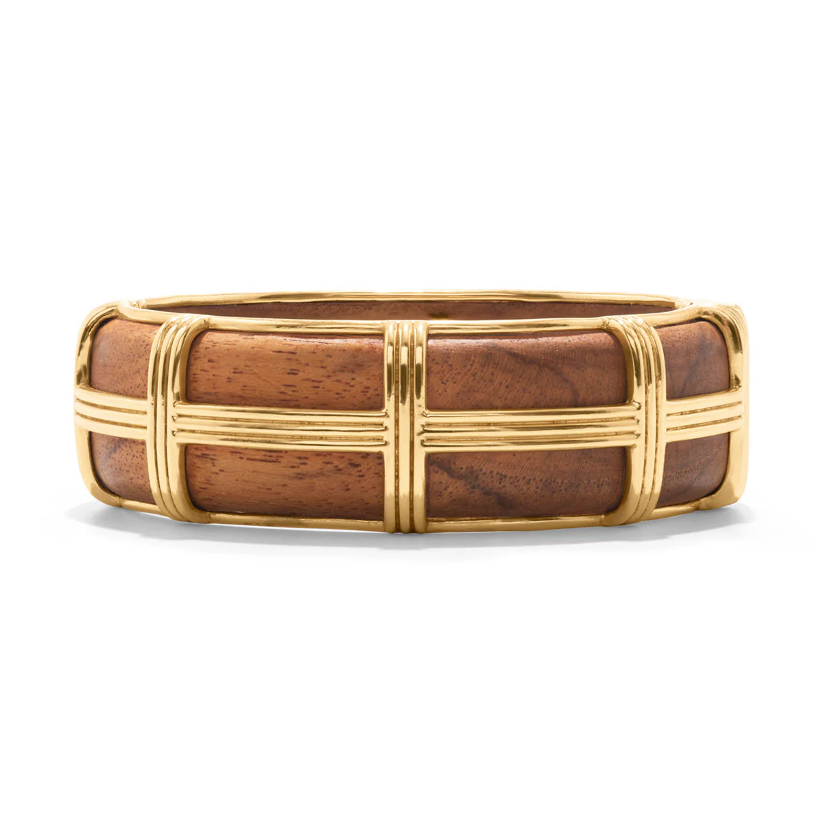 Gaia Hinged Bangle Teak- Capucine De Wolf