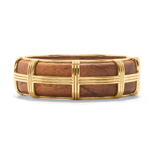 Gaia Hinged Bangle Teak- Capucine De Wolf