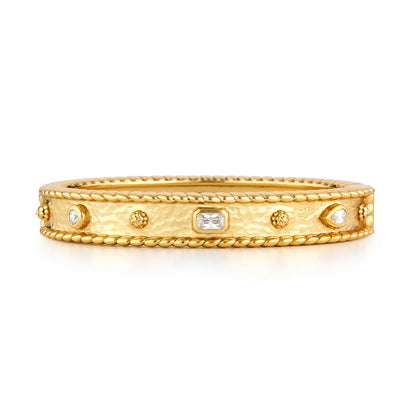 Berry Gem Hinged Bangle- Clear Cubic Zirconia