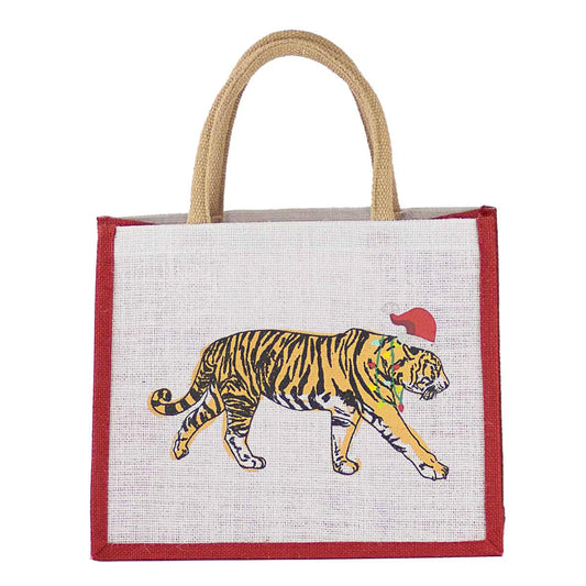 Christmas Tiger Gift Tote Red/White/Multi