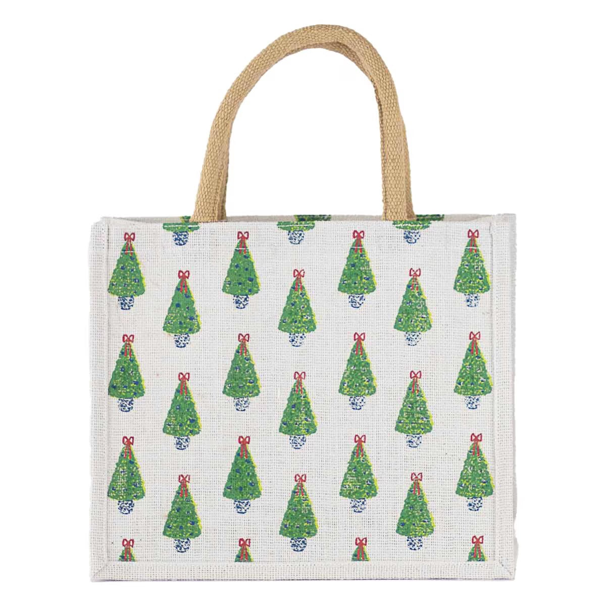 Grand Christmas Tree Gift Tote White/Green