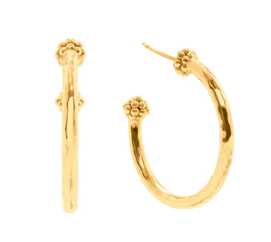 Berry Slice Medium Hoop Earrings- Gold