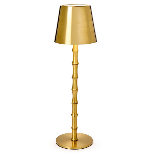 Cordless Bamboo Gold Table Lamp