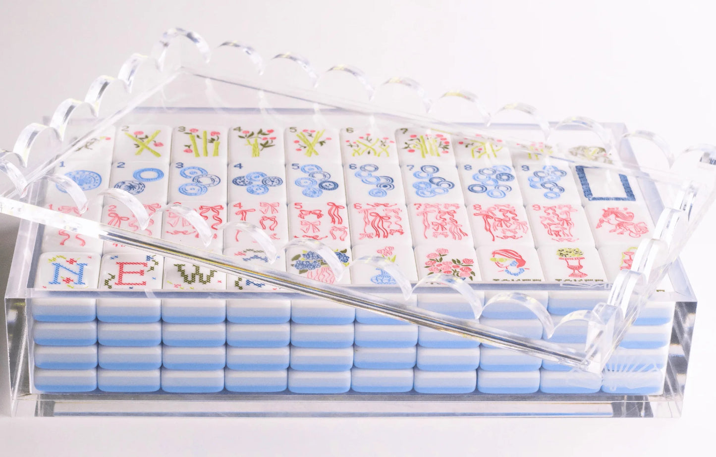 Scalloped Acrylic Box- Miss Mahjong