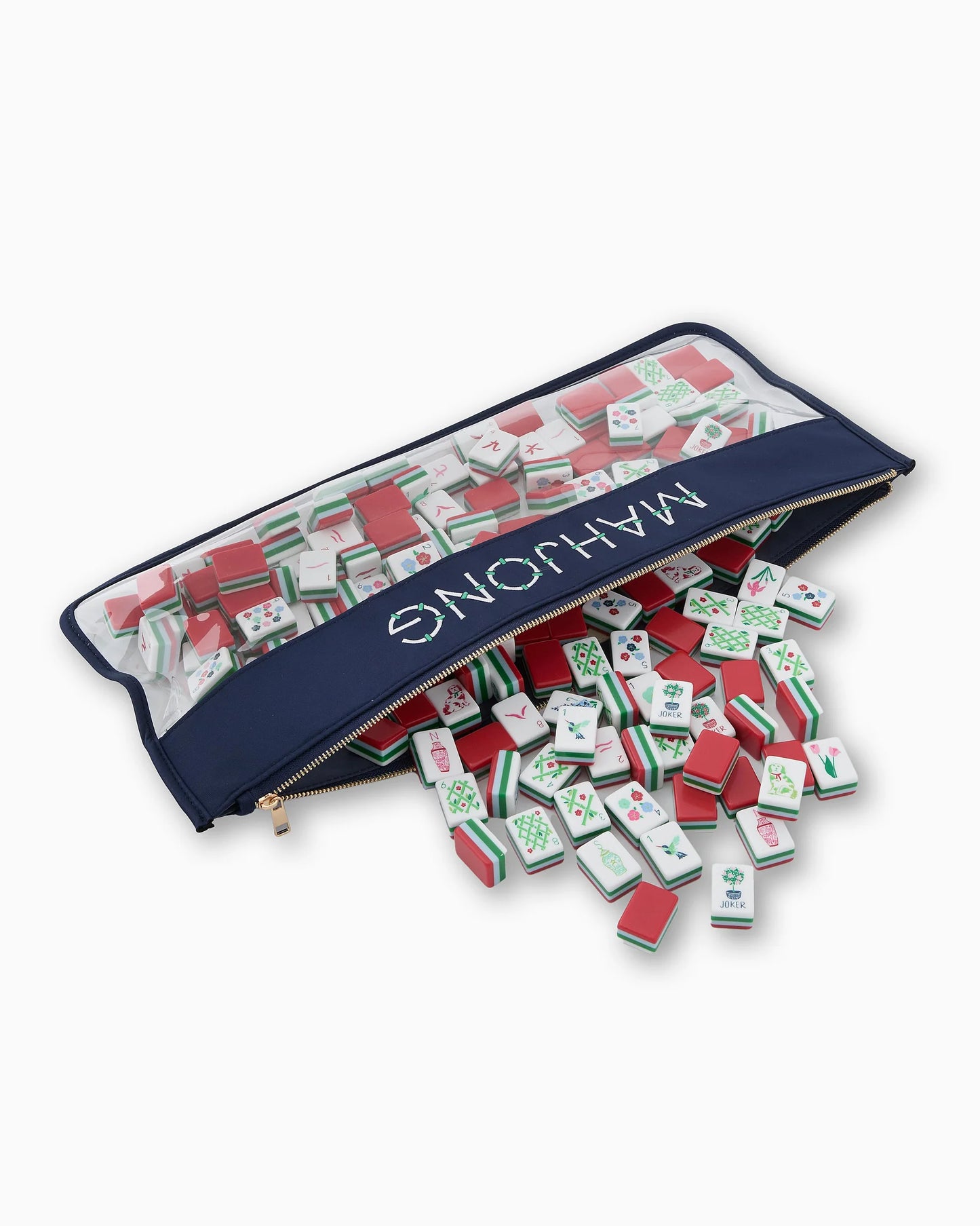 Navy Bamboo Mahjong Bag- Oh My Mahjong