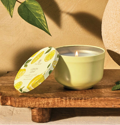 Lemon Leaf Poured Candle Tin